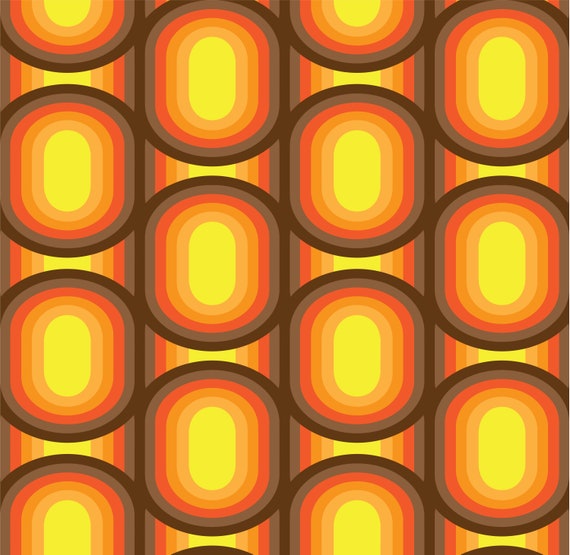 60er Retro Muster Stoff Vintage 60er-70er Jahre Danish Design