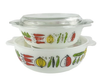 JAJ PYREX Harvest Vegetable Set, Casserole Dish set, model 505