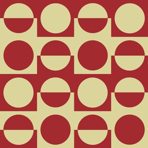 Eco-Friendly Vintage Danish Fabric by the Metre in Red and Off-White