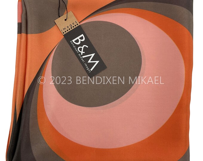 Dot Eye - Orange, Mulberry Silk Scarf Square - 70s iconic designs