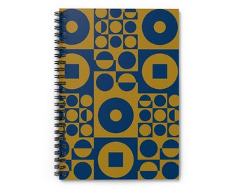 Spiral Notebook - Vintage Iconic 70s Design - Blue