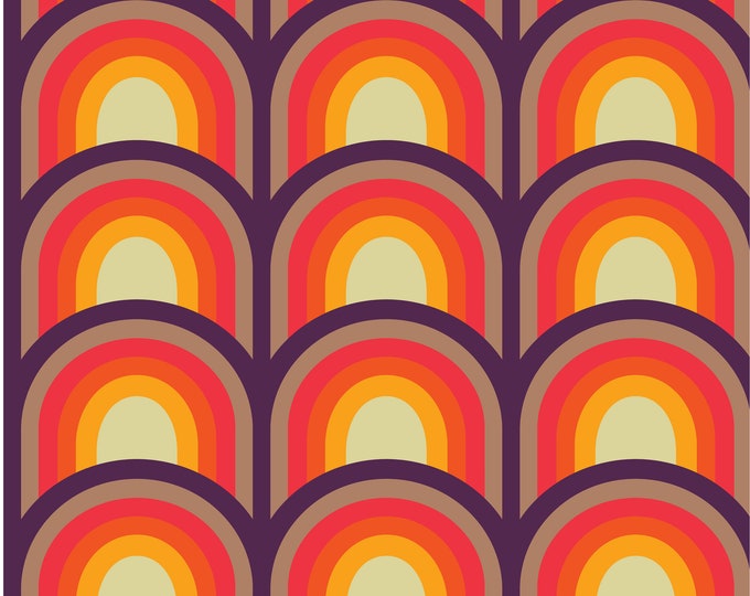 Retro 60s Vintage Danish Design Fabric by the Metre in Colorful Eco-friendly Prints