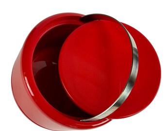 Stelton Red Ice Bucket by Erik Magnussen, Danish MCM Barware 1970s-80s