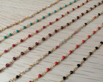 Rosary style bracelet - Tiny beads bracelet - Gemstone bracelet - Gold layering bracelet - Personalized minimalist jewelry