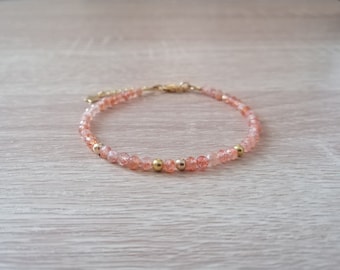 Sunstone bracelet - 14k Gold Filled and gemstone bracelet - Sacral Solar Plexus chakra - Everyday custom jewelry