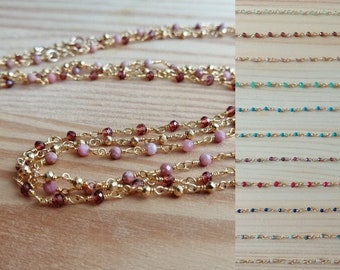 Collier style rosaire et perles en pierre véritable - Bijoux minimalistes personnalisés