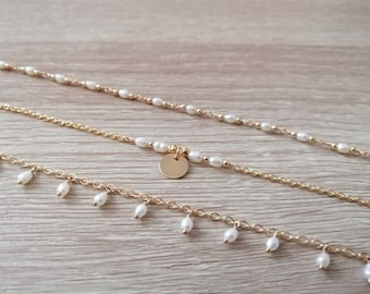 Gold filled and pearl bracelet - Freshwater beads bracelet - Pearl bracelet - Natural beads bracelet - June birthstone bracelet