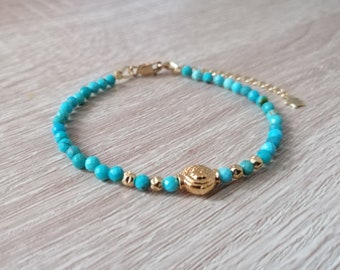 Arizona turquoise bracelet - 14k Gold Filled and gemstone bracelet - December birthstone - Everyday custom jewelry