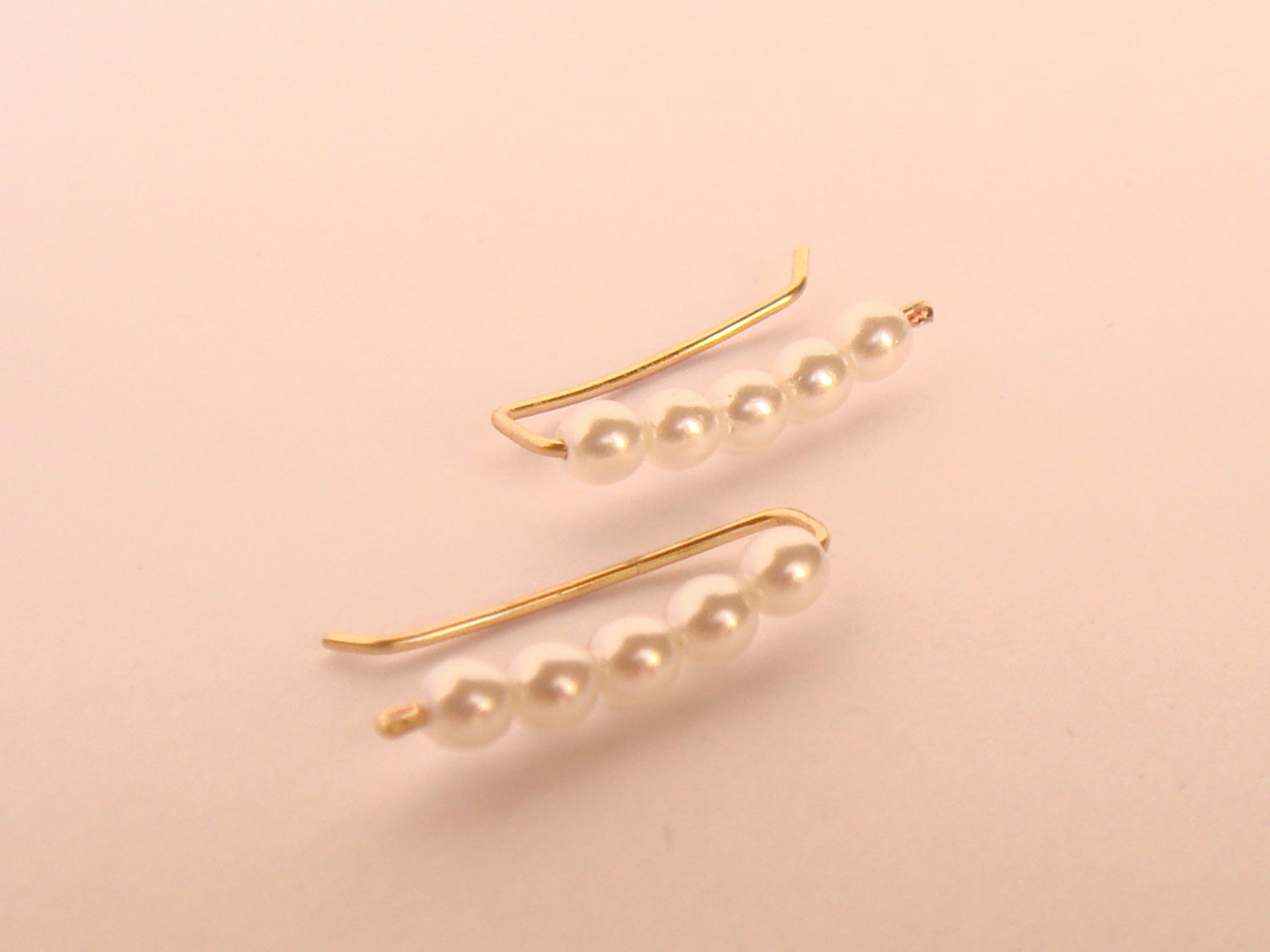 Pearl Ear Cuff Earrings Ear Climber Bridal Wedding - Etsy