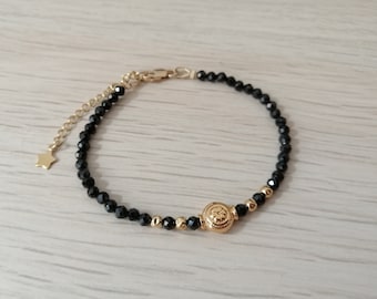 Black spinel bracelet - 14k Gold Filled and gemstone bracelet - Root Chakras - Everyday custom jewelry