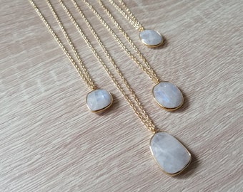Moonstone necklace - 14k gold filled necklace - Gemstone necklace - Boho gypsy jewelry - Fertility necklace - June birthstone - Personalized