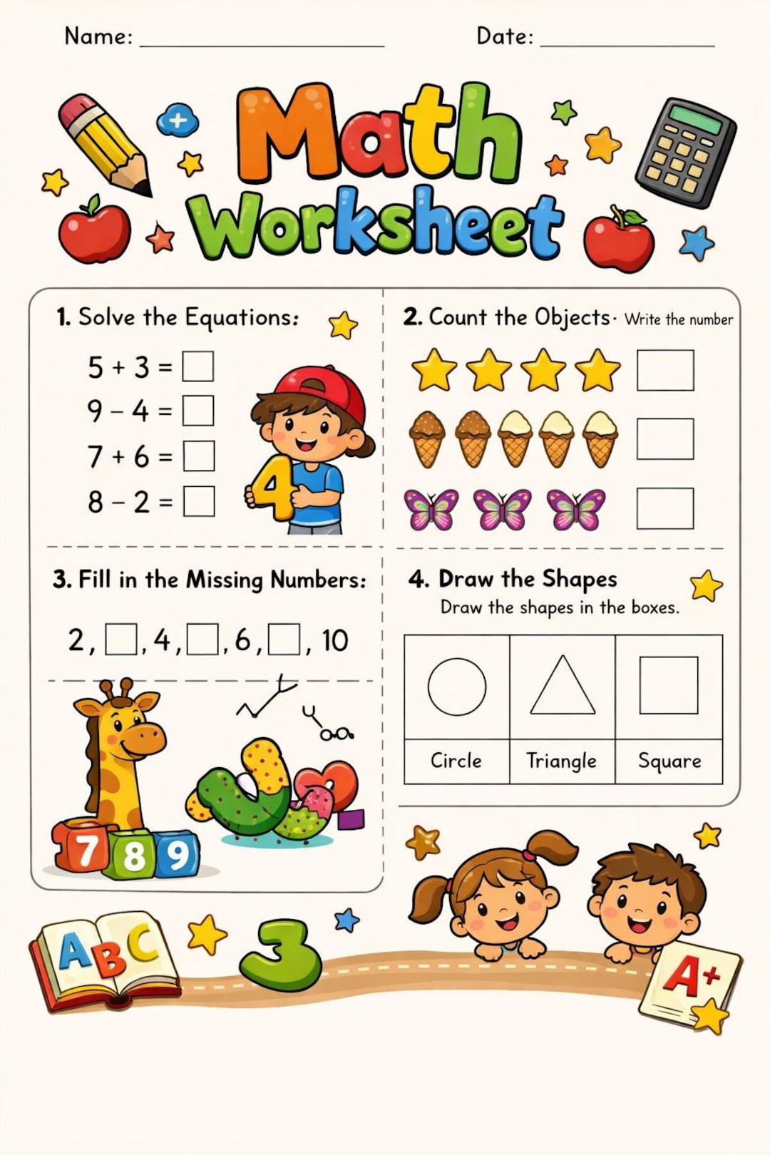 Worksheet Is Fun Worksheet Math Fun Math Worksheet - Etsy