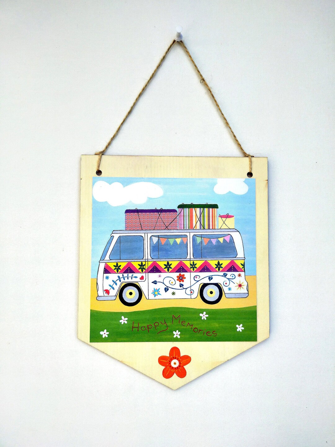 Camper Van Wall Hanging Funky Camper Van Wall Art Camper Van Etsy