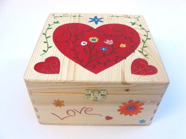 Xl Anniversary Keepsake Box Heart Design Wedding Memory Box Etsy
