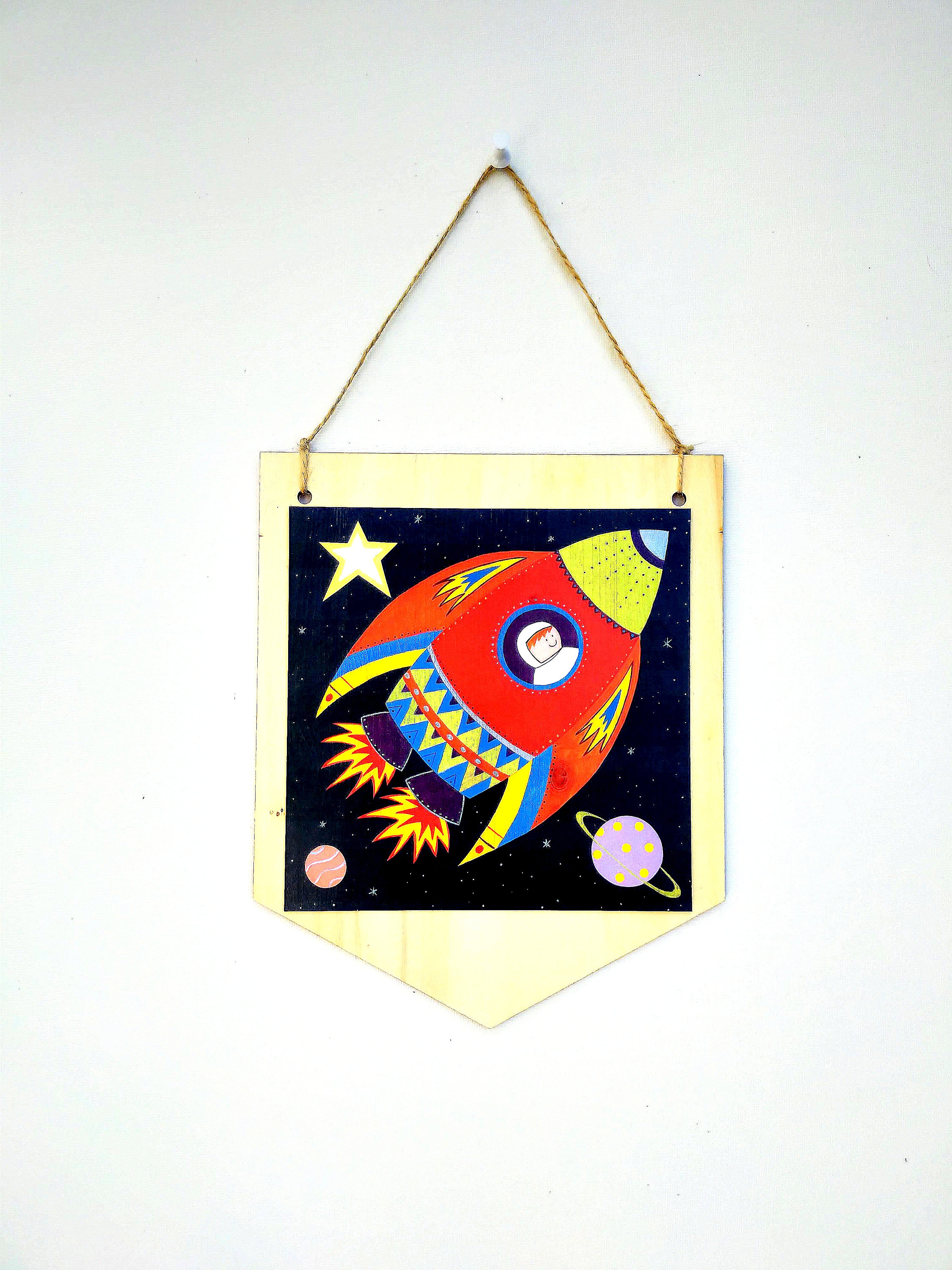 Raum Rakete Kinder Wandbehang Raum Rakete Wand-Dekor Raum | Etsy