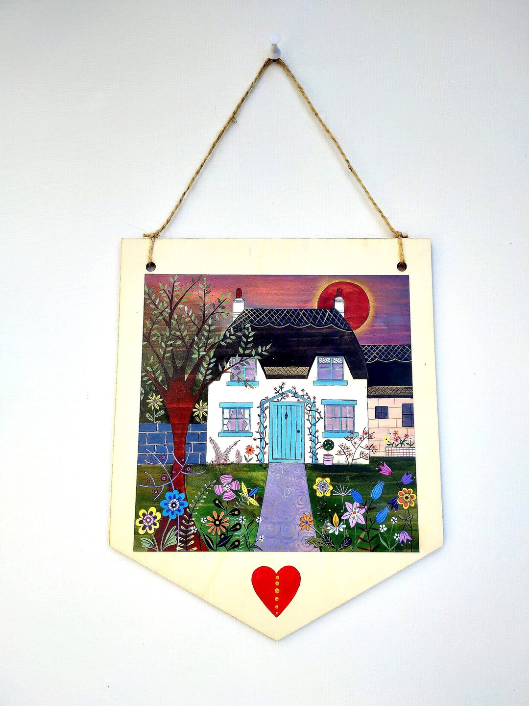 Cottage Garden Wall Hanging, Cottage Garden Wall Art, Cottage Garden