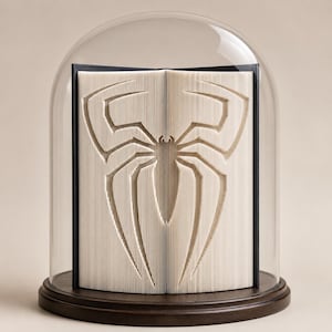 Spiderman logo folded book pattern, digital PDF, alphabet template, tutorial included