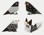 DIY Kit MIX, 9 birds and 3 foxes, pattern No.1-3, 12 folding drafts & instruction (paper, video)