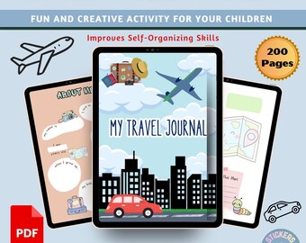 Kids Travel Journal | 200 Page Digital Download | Planner for Children