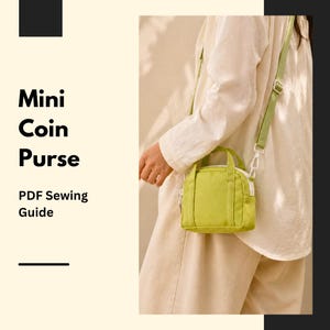 Mini Coin Purse Sewing Pattern PDF Small Crossbody Bag Pattern DIY Wallet Pouch Tutorial Beginner Friendly Sewing Project Instant Download