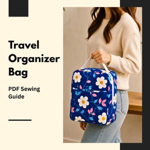 Travel Organizer Bag Sewing Pattern PDF  Quilted Cosmetic Bag Tutorial  Toiletry Bag  DIY Travel Case  Instant Download