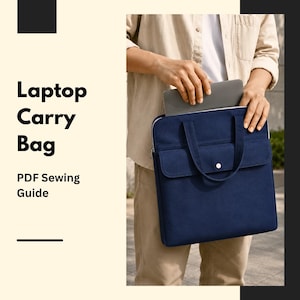 Laptop Carry Bag Sewing Pattern PDF Canvas Laptop Tote Pattern, Tablet Sleeve Bag Pattern, DIY Digital Sewing Tutorial & Instructions