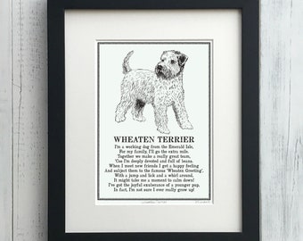 Wheaten Terrier Print Illustrated Poem