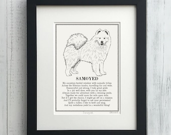 Samoyed Print Illustrated Poem