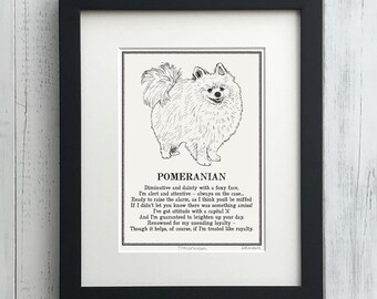 Pomeranian Print Illustrated Poem