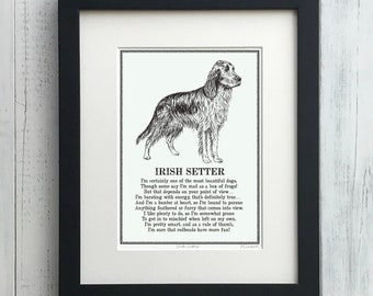 Irish Setter Print Illustrated Poem