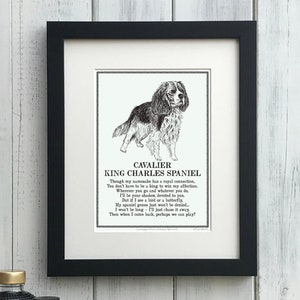 Cavalier King Charles Spaniel Print: Personalised Illustrated Poem