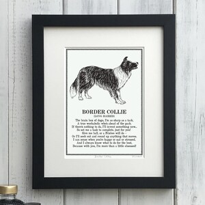 Border Collie Print Illustrated Poem