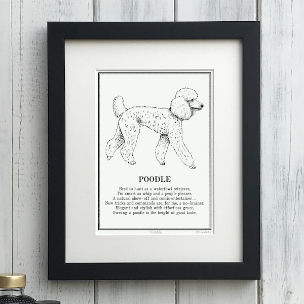 Poodle Print Illustrated Poem