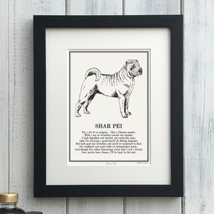 Shar Pei Print Illustrated Poem