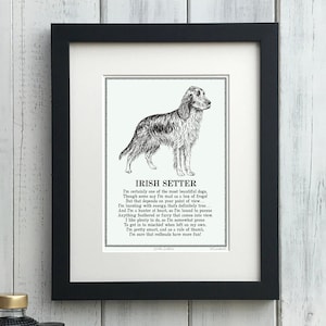 Irish Setter Print Illustrated Poem