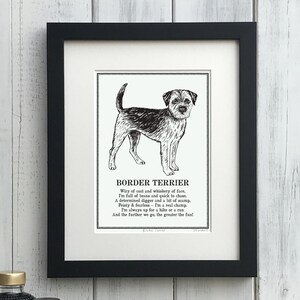 Border Terrier Print Illustrated Poem