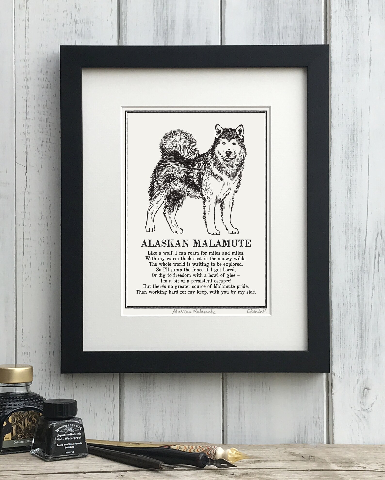 Alaskan Malamute Print Illustrated Poem - Etsy