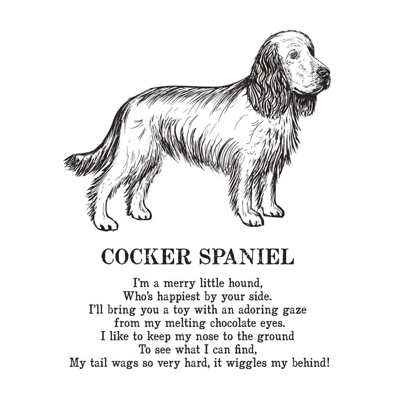Cocker Spaniel Print Illustrated Poem - Etsy UK