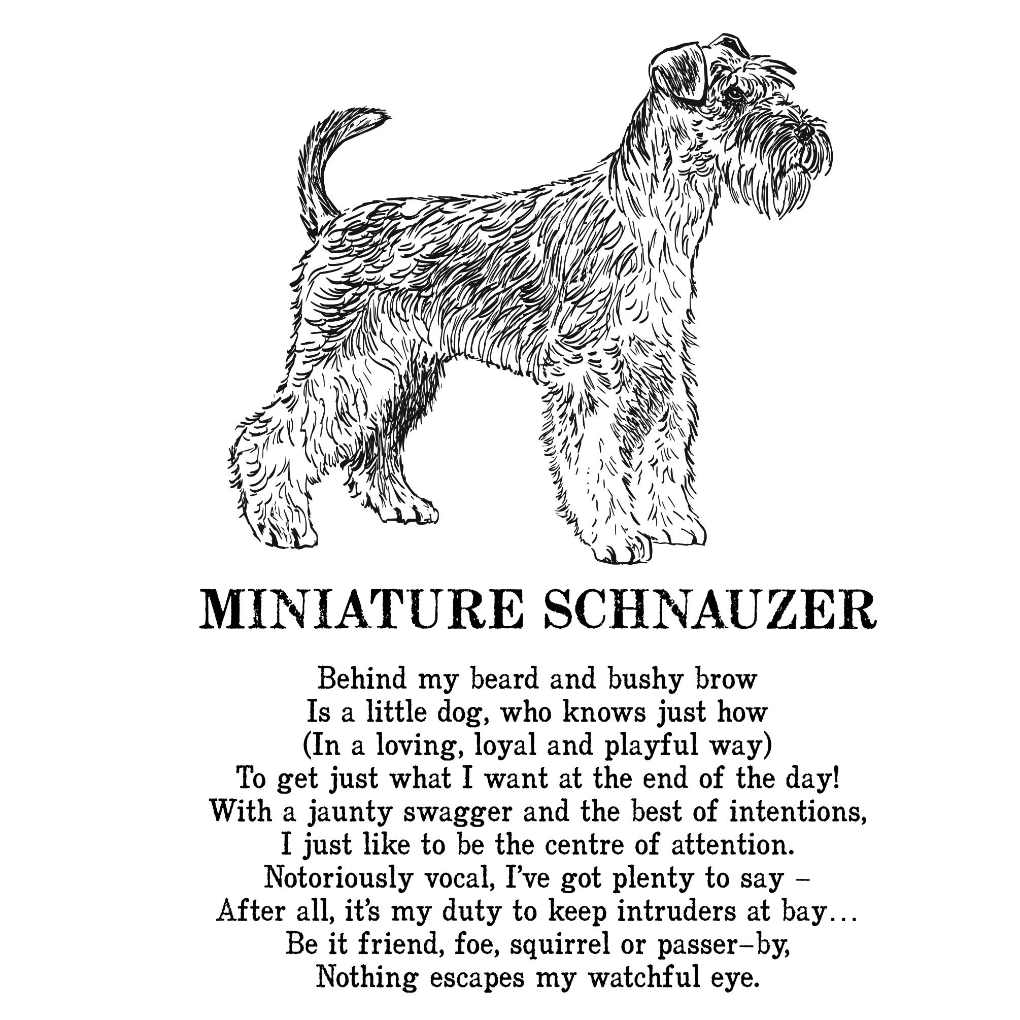 Miniature Schnauzer Print Illustrated Poem | Etsy