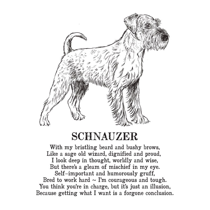 Schnauzer Print Illustrated Poem - Etsy