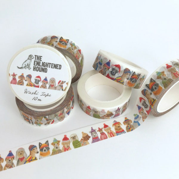 Christmas Dog Washi Tape, Dog Decorative Tape, Dog Craft Tape, Dog Stationery, Bullet Journal, Dog Scrapbooking