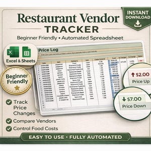 Controla los precios de los proveedores y reduce los costos de los alimentos: Excel y Google Sheets para pequeñas empresas.