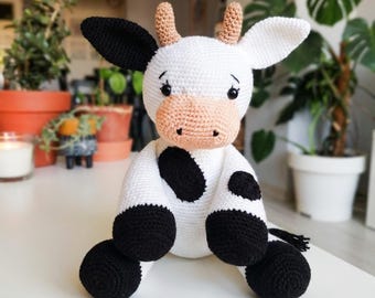 Milk Cow Crochet Pattern | Amigurumi Baby Cow PDF, Animal Toy Knitting Guide