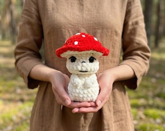 Crochet Mushroom Amigurumi Pattern, Baby Plush Toy Tutorial (PDF Download)