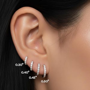 Lab Grown Diamond Huggie Hoop r Earrings 14K Solid Gold, Dainty Pavé Diamond Small Hoops, Anniversary Gift for Her