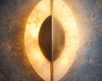 Handmade Marble Brass Wall Sconce | Modern Minimalist Luxury Light Fixture