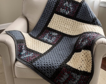 Cozy Bedroom Vibes: Granny Square Blanket Crochet Pattern Download