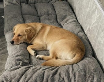 Colchoneta de felpa para perros: extragrande, lavable, cojín relajante para mascotas de todos los perros.