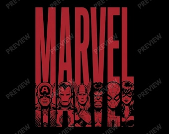 Marvel Superhero PNG, Avengers Comic Shirt Design, Captain America Iron Man Thor Spider Man Digital Download, Marvel Fan Gift PNG