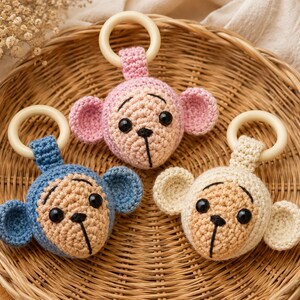 Virkat apa-babyskallramönster, Amigurumi-bitringhandledning, virkat babyleksaksmönster, Safari-barnrumspresent, PDF digital nedladdning bild 4